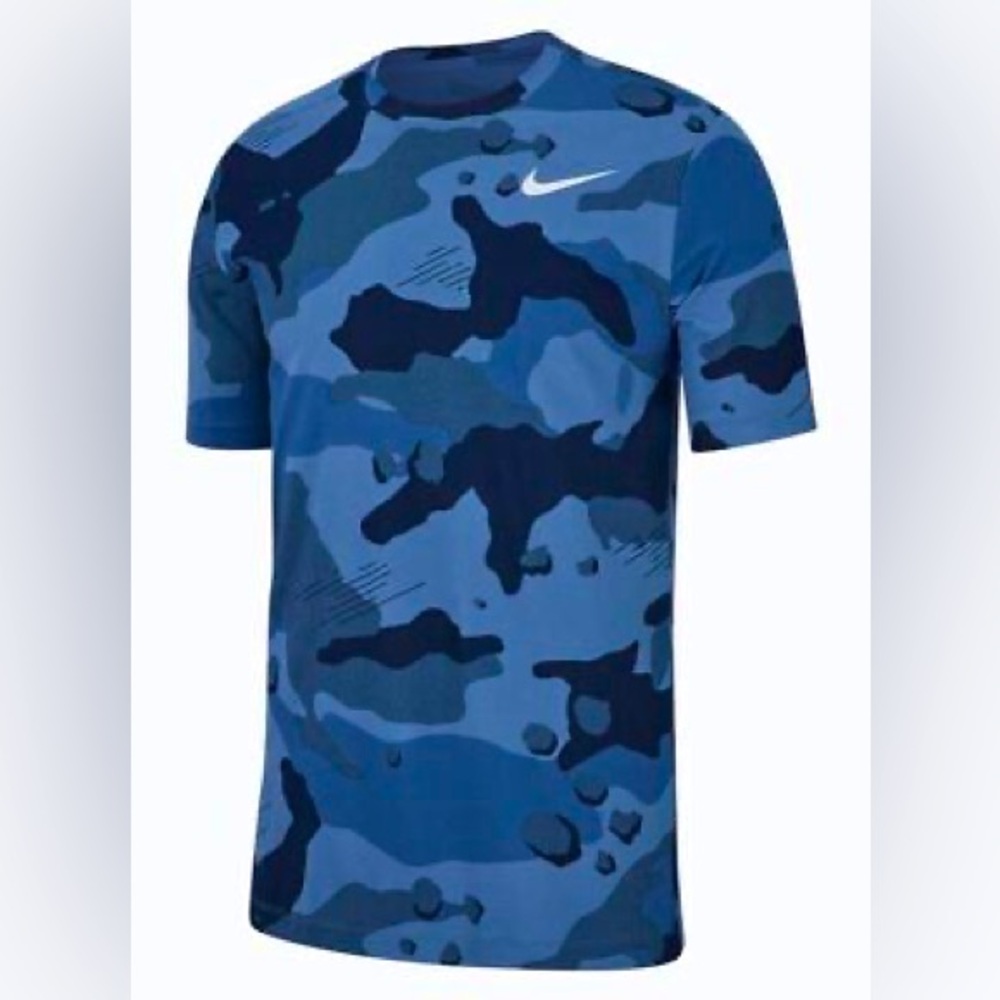 Men’s NIKE Blue Dri Fit Camo T Shirt Small
